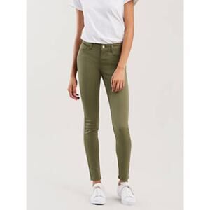 Levi's 710 Super Skinny Soft Kalamata Green Sateen Jeans Women's Size 27 x 30
